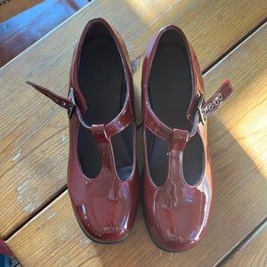 Chunky Patent Leather Oxblood Mary Jane's size 40